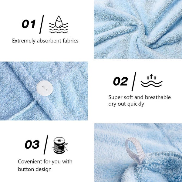 1pack Hair Towel Wrap For Women Quick Dry Soft Microfiber Hair Drying Towel Ba Carousel 5