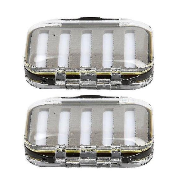 2pcs Fly Box Waterproof High Density Double Sided Transparent Slit Foam Fishin Carousel 1