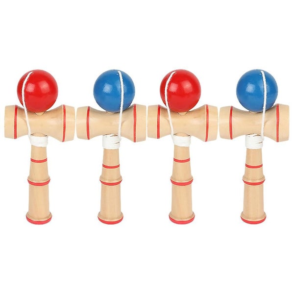 4pcs Wooden Kendama Toy Hand-eye Coordination Toy Kendama Skill Toy Carousel 1