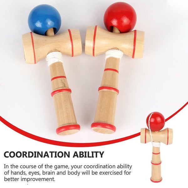 4pcs Wooden Kendama Toy Hand-eye Coordination Toy Kendama Skill Toy Carousel 2