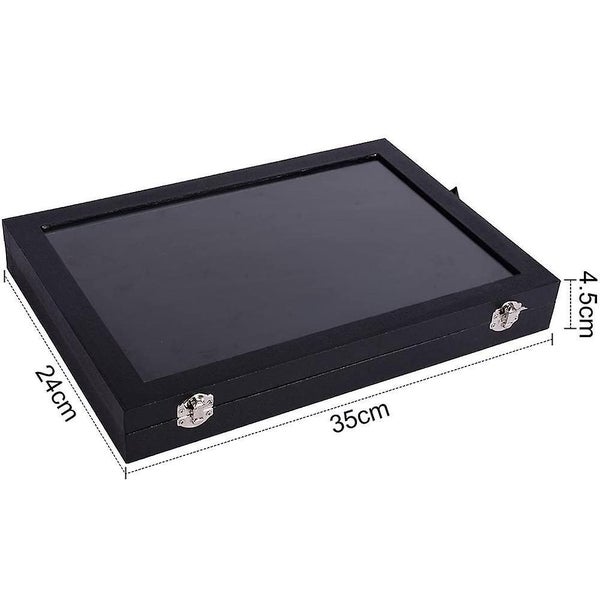 Length 35cm Width 24cm Height 4.5cm Black Leather Stud Earrings Jewelry Box Carousel 2