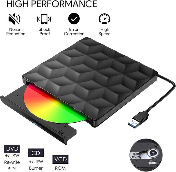 External Cd Dvd Drive Usb 3.0 Type C Portable Ultra Slim Cd Dvd Rewriter Burne Carousel 2