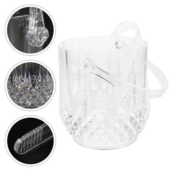 1 Set Transparent Household Ice Storage Handle Bucket Ice Storage Bucket Party Carousel 4