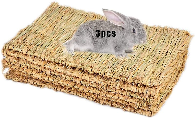 Grass Mat Woven Bed Mat For Small Animal Pack Of 3 Grass Mats For Small Animal Carousel 1