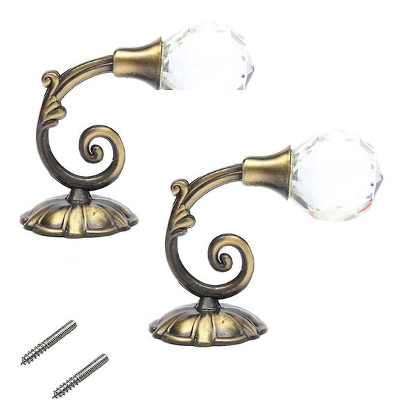 2 Pcs Clear Crystal Curtain Holdbacks Tassel Curtain Tieback Hook Carousel 1
