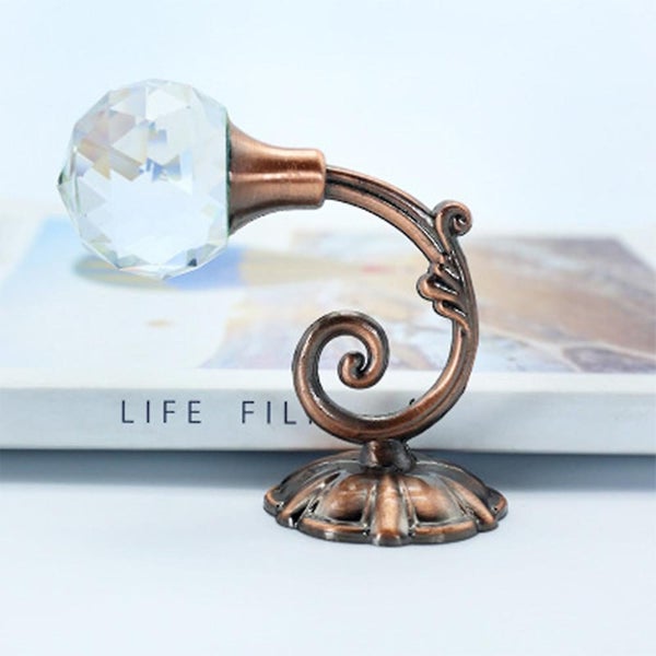 2 Pcs Clear Crystal Curtain Holdbacks Tassel Curtain Tieback Hook Carousel 2