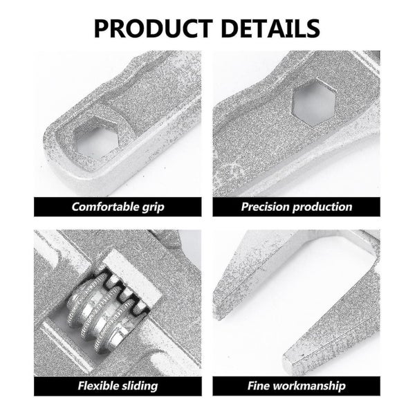 Multifunctional Large Opening Short Handle Adjustable Wrench Movable Spanner Carousel 2