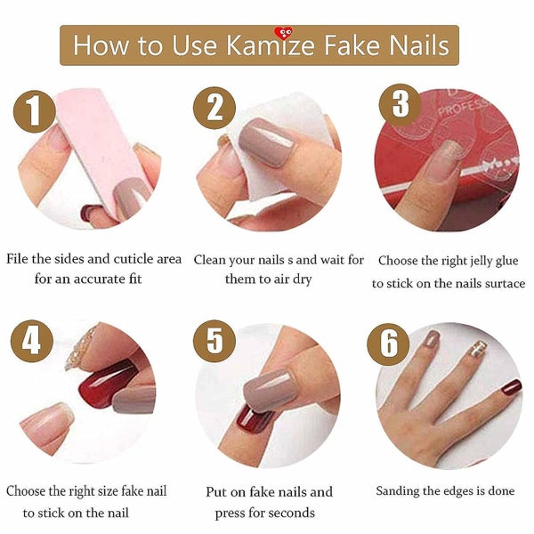 Coffin Acrylic Press On Nails Long Fake Nails Tips For Women And Girls Carousel 5