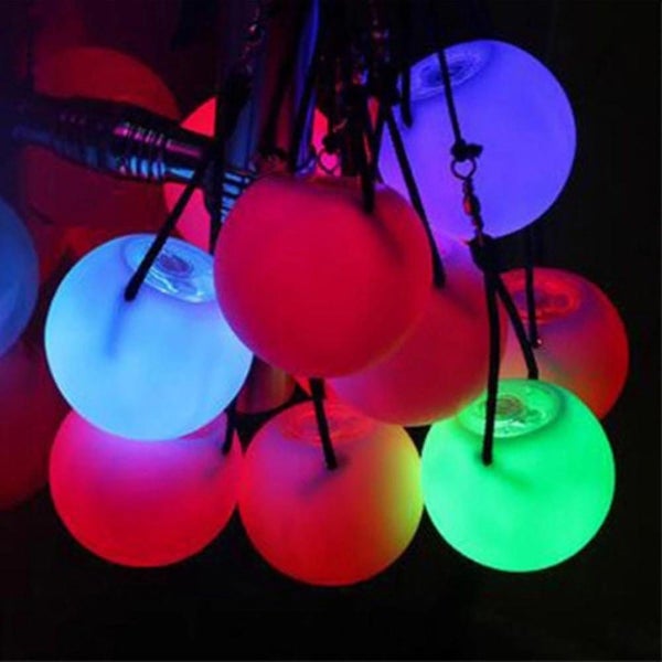 1 2pcs Led Glow Poi Juggling Thrown Balls Toy Gift For Belly Dance Hand Props Carousel 5
