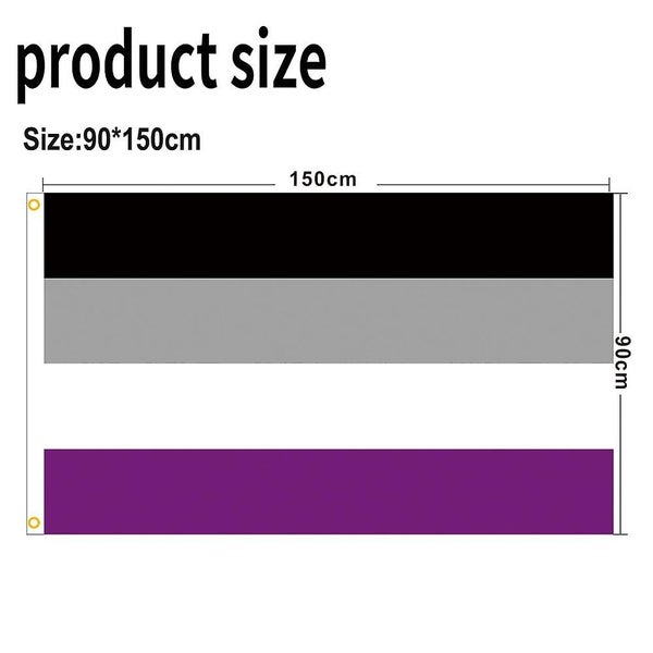 Asexual Flag For Wall & Outdoor 3x5 Ft Ace Flag Gay Pride Stuff Lgbtq Accessor Carousel 2