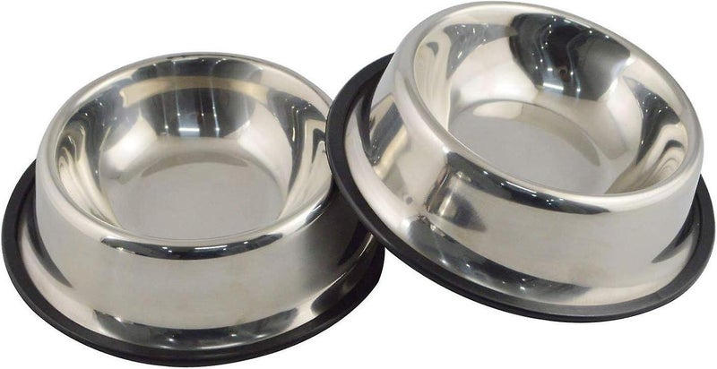 The 2-piece Stainless Steel Dog Bowl With Rubber Base Is The Perfect Choice Fo Carousel 1