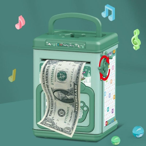 Fingerprint Induction Recognition Electric Piggy Bank Atm Children Cartoon Pas Carousel 4