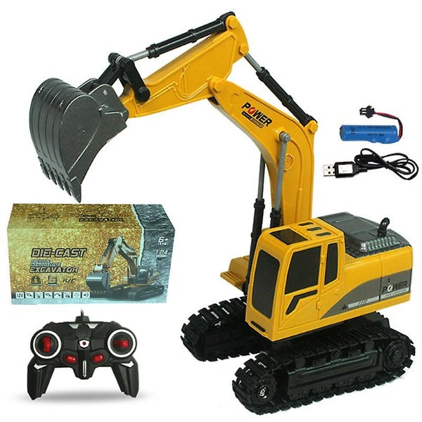 Children's Remote Control Ex cavator Toy Movable Wheels Rotating Base Movable Carousel 1