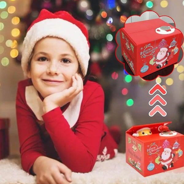 Christmas Electronic Piggy Bank Toy Money Box Coins Saving Atm Safe Santa Cla Carousel 2