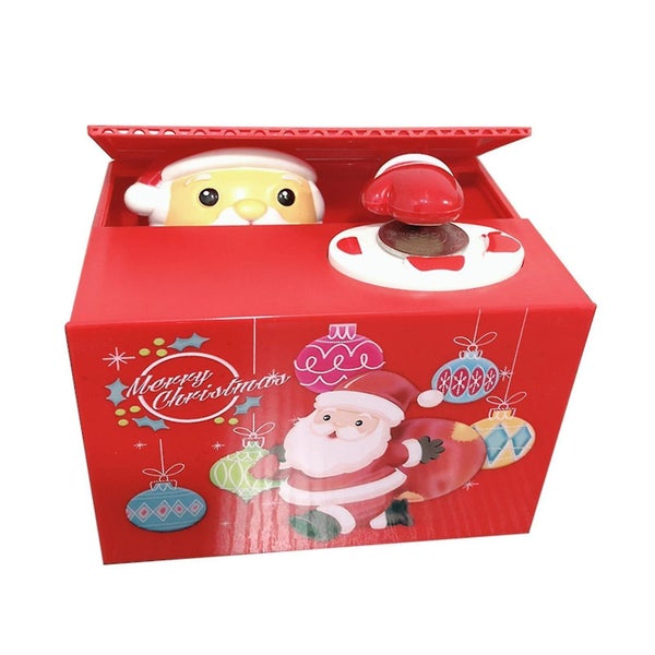 Christmas Electronic Piggy Bank Toy Money Box Coins Saving Atm Safe Santa Cla Carousel 5
