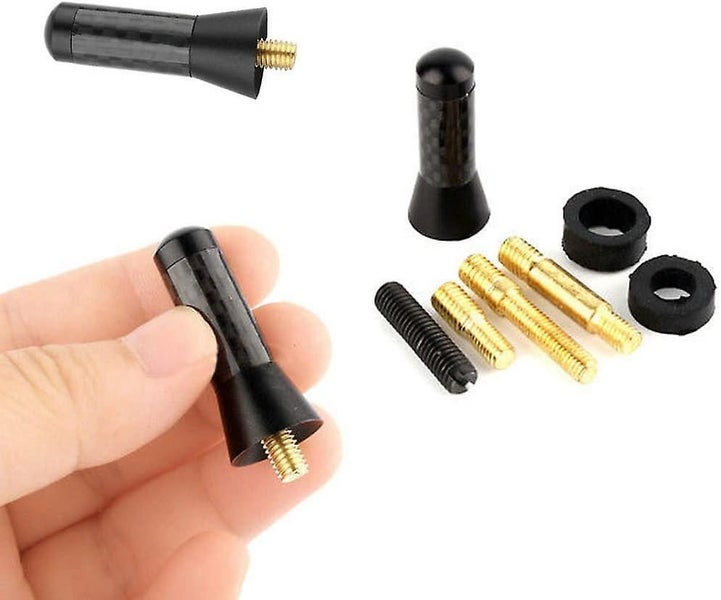 2 Pieces Short Antenna For Car 3.5cm Universal Fm Radio Aluminum Alloy And Car Carousel 2