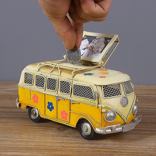 Piggy Bank Iron Piggy Bank Vintage Bus Shape Coin Box Botao Carousel 2