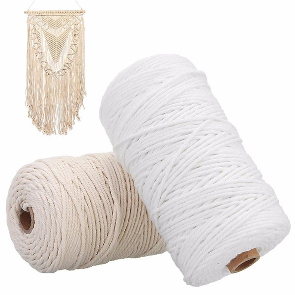 Cotton Cord 3mm Natural Handmade White Braided Cords Knitted Rope String For Carousel 1