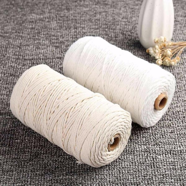 Cotton Cord 3mm Natural Handmade White Braided Cords Knitted Rope String For Carousel 2
