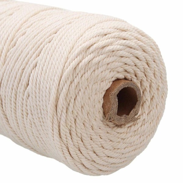 Cotton Cord 3mm Natural Handmade White Braided Cords Knitted Rope String For Carousel 4