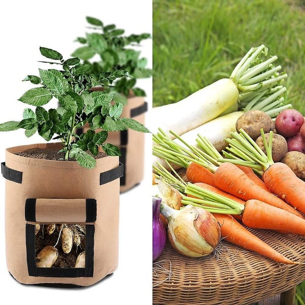 Non-woven Fabric Plant Bag 3-piece Potato Bag For Potatoes Vegetables Flowers Carousel 2