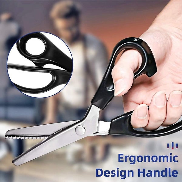 Serrated Scissors With Comfort Grips Handle Pinking Shears Crimping Scissors P Carousel 2