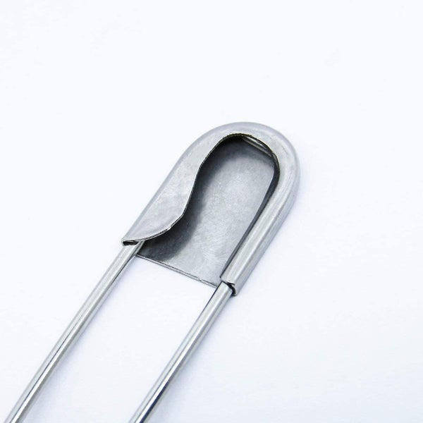 2 Pcs Stainless Steel Safety Pins Largesilver Xl Safety Pins 12.8cm Carousel 5