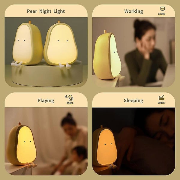 Usb Rechargeable Lamps - Night Lights For Kids Silicone Bedside Lamp Yellow Pea Carousel 5