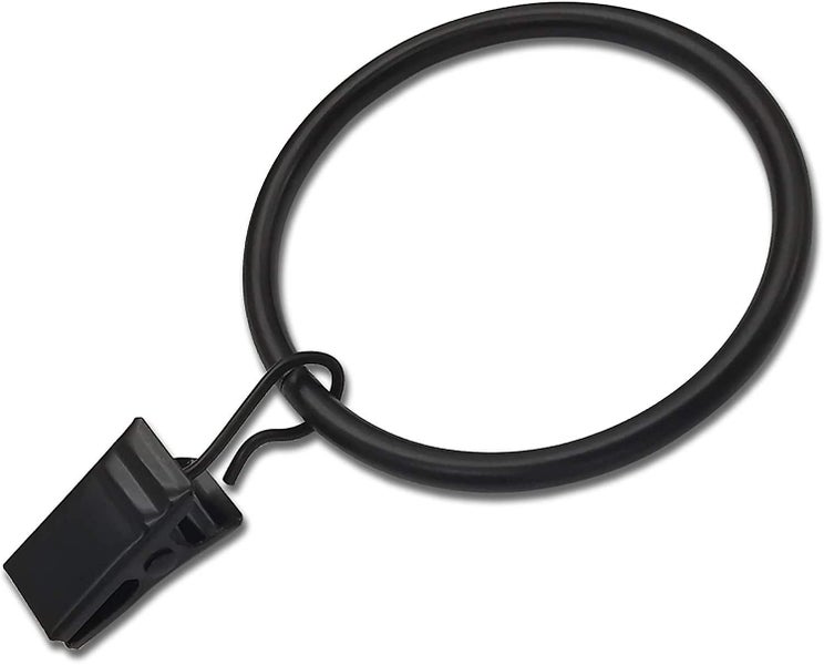 Decorative Drapery Curtain Rings With Clips Set Of 20 Vintage Black Carousel 1