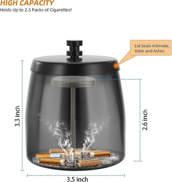 Large Outdoor Ashtray With Lid Smokeless Stainless Steel Ashtray With Lid Wind Carousel 2