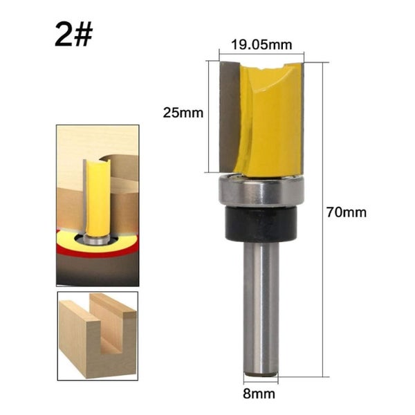 Woodworking Milling Cutter Shank Finish Pattern Router Bits Set With Flush Tri Carousel 2