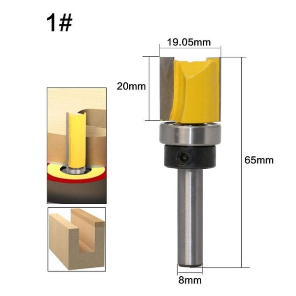 Woodworking Milling Cutter Shank Finish Pattern Router Bits Set With Flush Tri Carousel 4