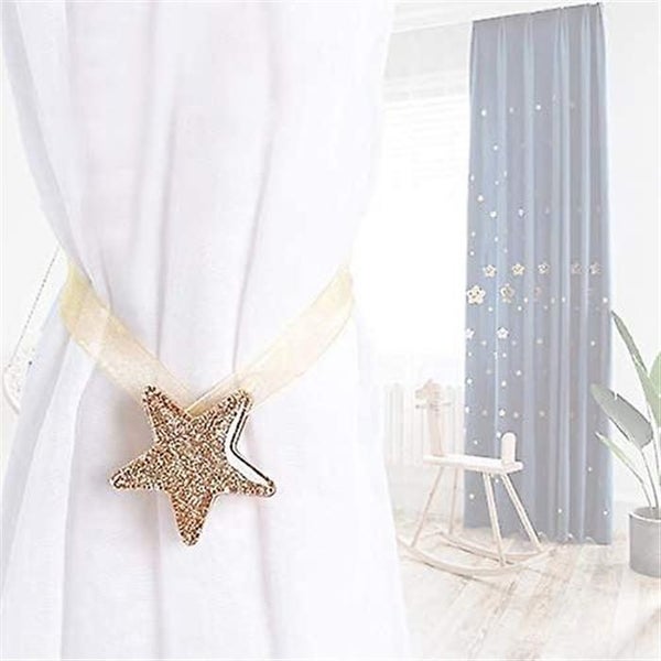 One Pair Star Magnetic Curtain Buckle Silk Holder Tiebacks Shining Curtain Buc Carousel 3