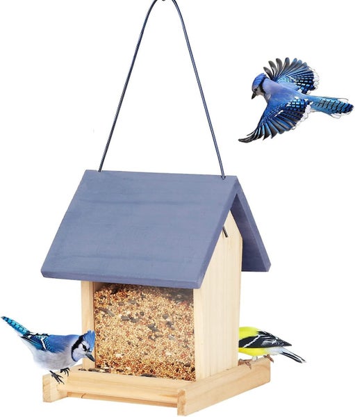 Hanging Cedar Wooden Ranch Wild Bird Feeder Vintage Color Style Uvcoating2.6 L Carousel 1