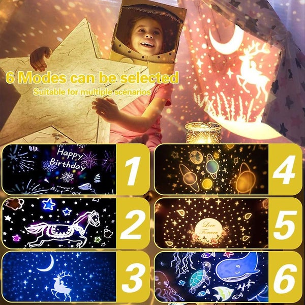 Led Starry Sky Projector With Music Night Light And 6 Projection Films Carousel 2