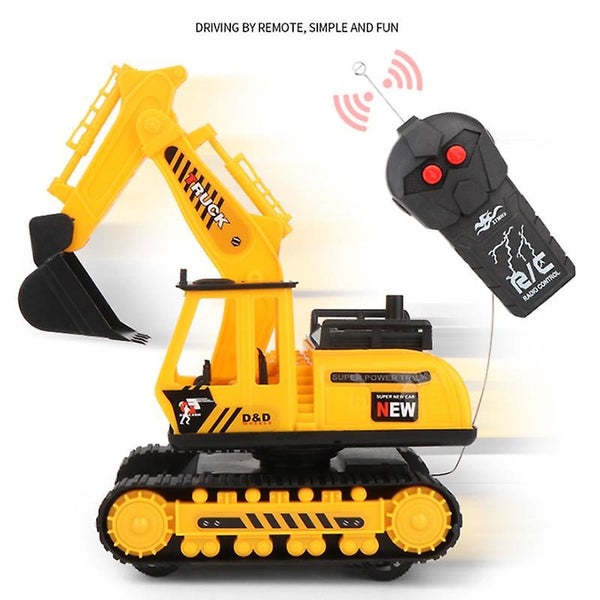 Children Remote Control Ex cavator Super Powerful Die-cast Construction Bulldo Carousel 5