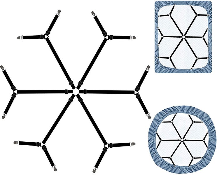 Adjustable Elastic Sheet Straps Heavy Duty Triangle Bed Sheet Clips For Secure Carousel 2