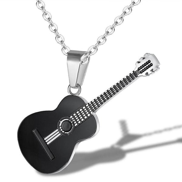 Guitar Necklace Musical Necklace Pendant Stainless Steel Jewellery Multi-color Carousel 1