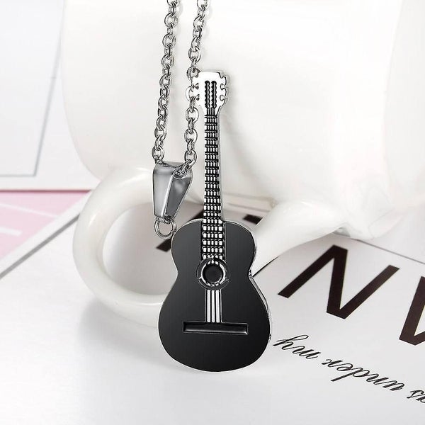 Guitar Necklace Musical Necklace Pendant Stainless Steel Jewellery Multi-color Carousel 5