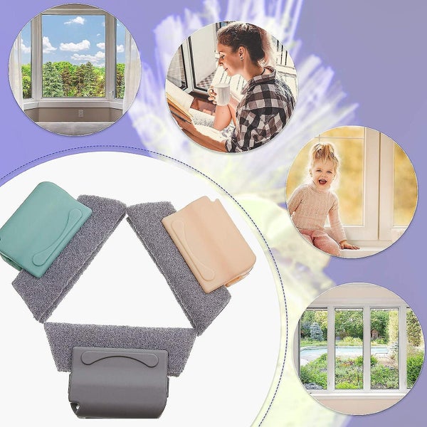 3pcs Window Gutter Cleaning Brush Green+grey+beige Carousel 5