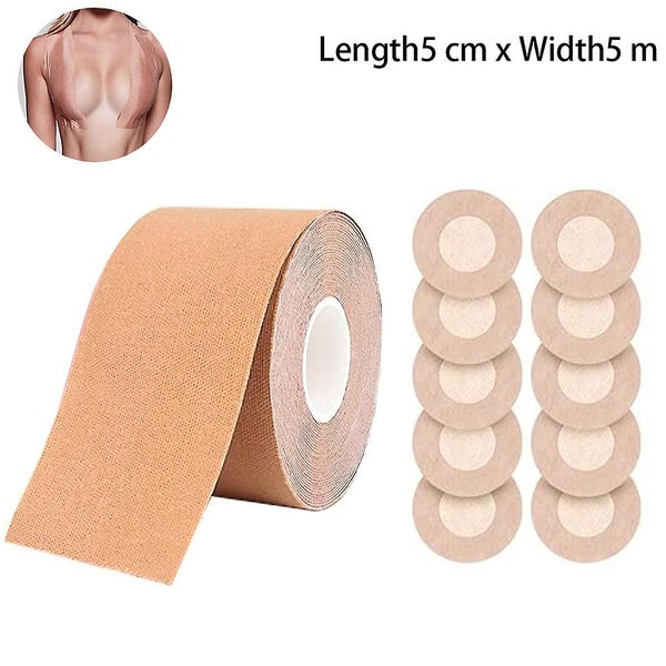 Boobs Tape Invisible Breast Lift Tape Disposable Round Nipple Cover Boobytape Carousel 1