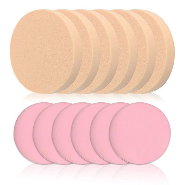 12 Pcs Round Makeup Sponges Perfect For Foundation And Concealer Carousel 1