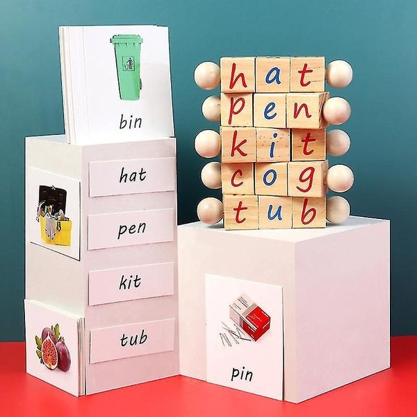 Wooden Letter Blocks Educational Toys For Toddlers Manipulative Alphabet Block Carousel 2