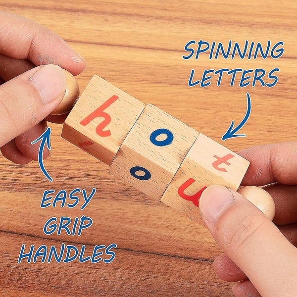 Wooden Letter Blocks Educational Toys For Toddlers Manipulative Alphabet Block Carousel 4