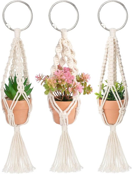 Macrame Plant Hangers 3 Pcs Plant Hangers With Artificial Succulent Plants Rea Carousel 1