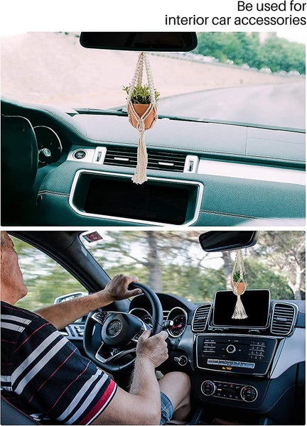 Macrame Plant Hangers 3 Pcs Plant Hangers With Artificial Succulent Plants Rea Carousel 2