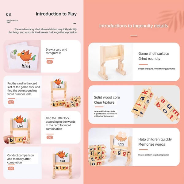 Wooden Alphabet Learning Word Spelling Practice Game Intellectual Toy Educatio Carousel 4