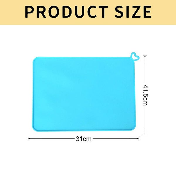Pet Feeding Mat Waterproof Silicone Dog Cat Food Bowl Mat Raised Edges Stop Fo Carousel 2