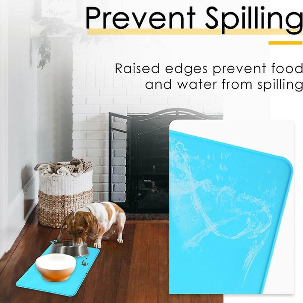 Pet Feeding Mat Waterproof Silicone Dog Cat Food Bowl Mat Raised Edges Stop Fo Carousel 5