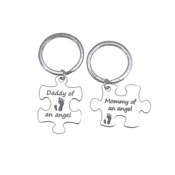 Mommy Daddy Of An Angel Keychain Set Miscarriage Keepsake Baby Memorial Gift Carousel 1